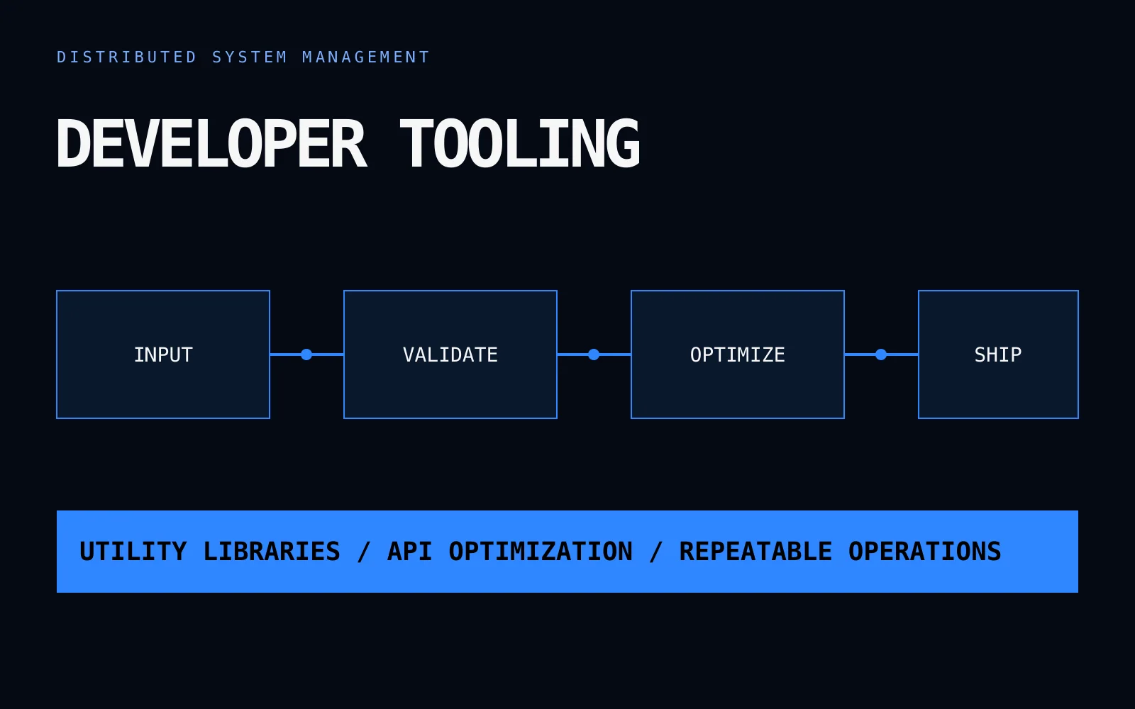 Developer Tooling — Distributed systems · API optimization
